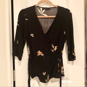 Zara kimono wrap 3/4 sleeve top